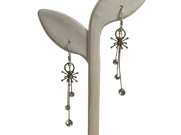 VTG STERLING SILVER PIERCED DANGLE EARRINGS (1 of 3)