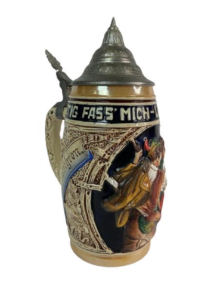 VINTAGE KING BEER STEIN PEWTER LID 8.5" (1 of 7)