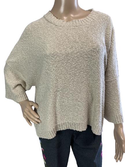 ESKANDAR LINEN BLEND BEIGE KNIT SWEATER NWT (1 of 7)