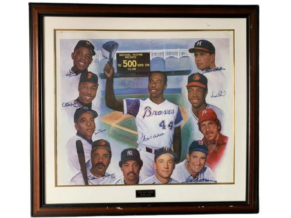 500 HOME RUN CLUB SIGNED LITHOGRAPH PRINT 36" (1 of 16)