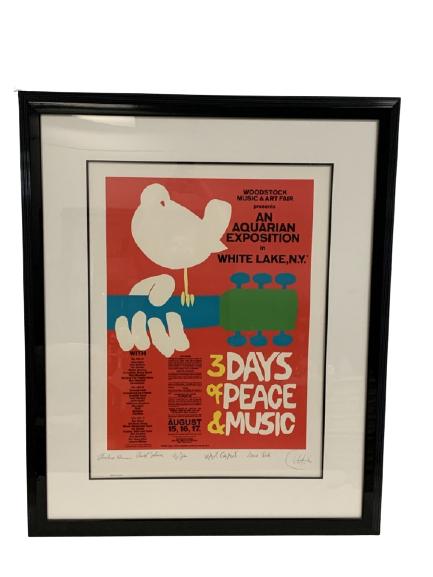 WOODSTOCK AUTOGRAPHED LITHOGRAPH PRINT 39" (1 of 11)