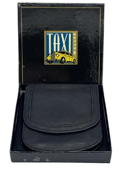 ORIGINAL VINTAGE  TAXI BLACK LEATHER WALLET NIB (1 of 5)