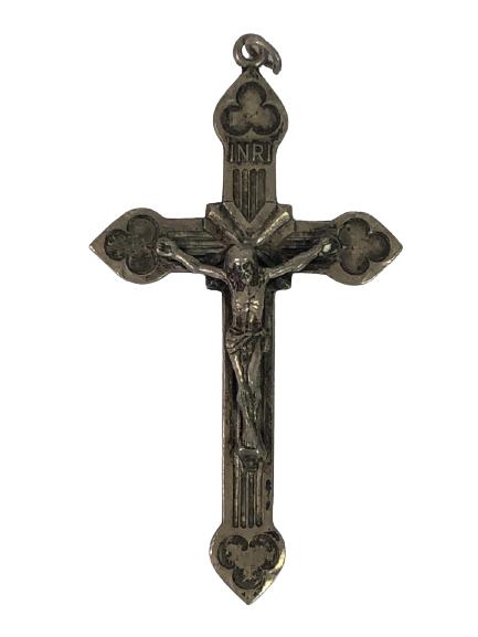 VINTAGE STERLING SILVER CROSS PENDANT 2" (1 of 4)