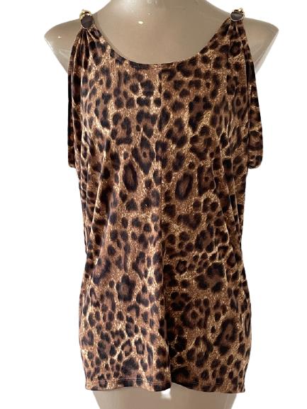 MICHAEL KORS SEXY LEOPARD PRINT TOP SZ M (1 of 3)