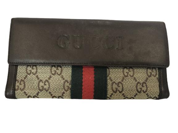 VINTAGE GUCCI WALLET: VINTAGE GUCCI WALLET BILLFOLD7" X 3.5" -GOOD CONDITION