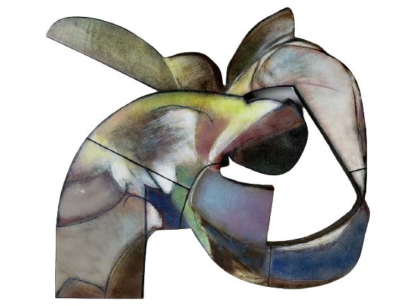 B. PALUSKY COPPER ENAMEL ABSTRACT SCULPTURE: BEVERLY LAMPA PALUSKY COPPER ENAMEL ABSTRACT SCULPTURE WALL ART NEW YORK CRAFTSMEN NY ARTS FESTIVAL HOME DECOR ARTS MODERN -VERY GOOD CONDITION-DP21621