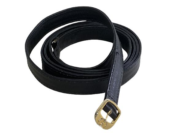 56" INCHES LONG GUCCI WOMEN'S BLACK LEATHER BELT: 56" INCHES LONG GUCCI WOMEN'S BLACK LEATHER BELT -56" INCHES LONG-3/4" INCHES WIDE-VINTAGE USED CONDITION- SEE PICTURES-NC11062020