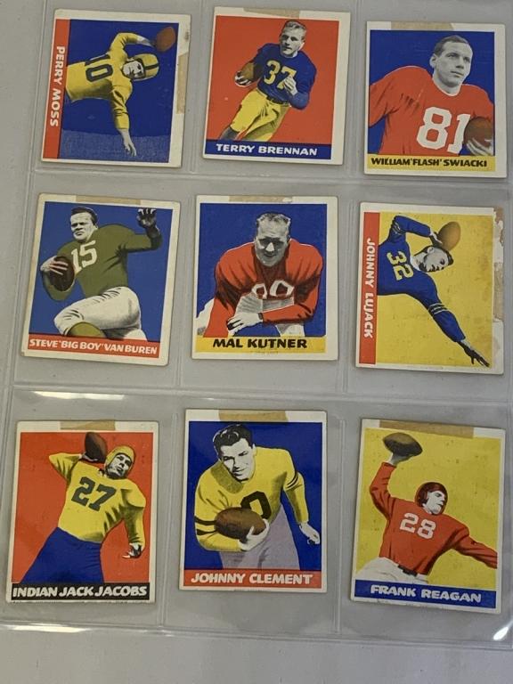 SET OF 9 1948 LEAF GUM ALL STAR FOOTBALL CARDS (1 of 3)