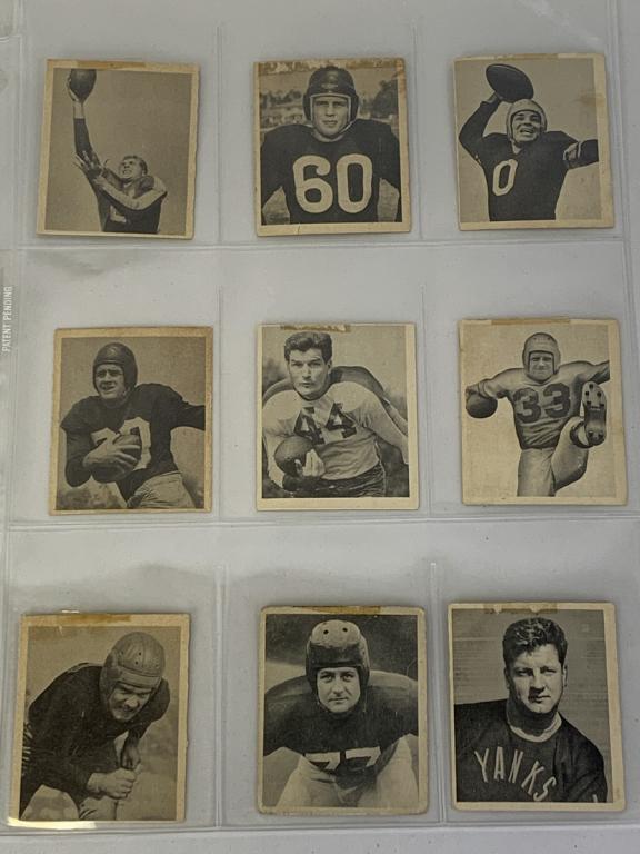 SET OF 9 1948 BOWMAN GUM  FOOTBALL CARDS (1 of 2)