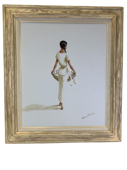 ADAM SHIELDS NATIVE AMERICAN OIL PAINTING 31" (1 of 7)