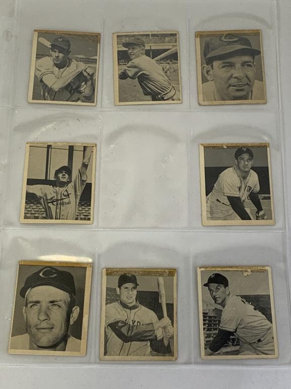 SET OF 8 1948 BOWMAN GUM BASEBALL TRADING CARDS (1 of 2)