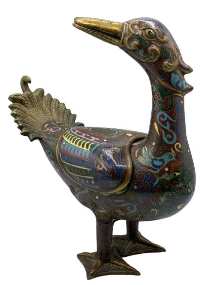 QING DYNASTY STYLE CLOISONNE  DUCK 10" (1 of 7)