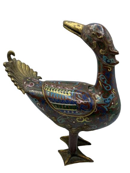 QING DYNASTY STYLE CLOISONNE  DUCK 10" (1 of 8)