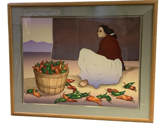 RC GORMAN "CHILI PICKER" AP PRAMED LITHO 42.5" (1 of 8)