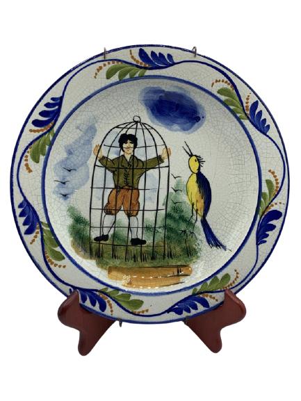 UNIQUE VIETRI  "UPSIDE DOWN WORLD"  PLATE 9.5" (1 of 6)