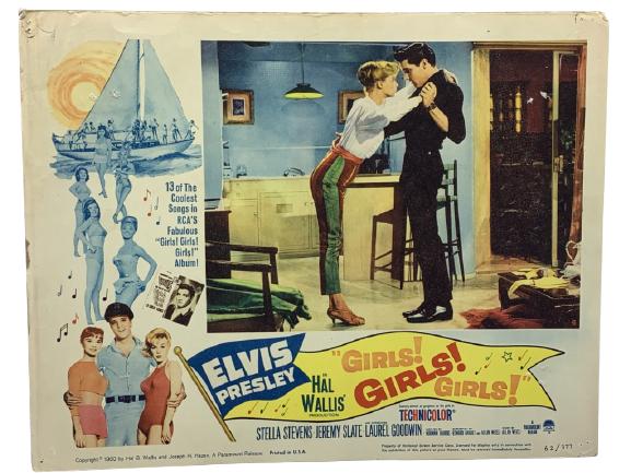1960 ELVIS PRESLEY GIRLS! MOVIE LOBBY CARD 14" (1 of 2)