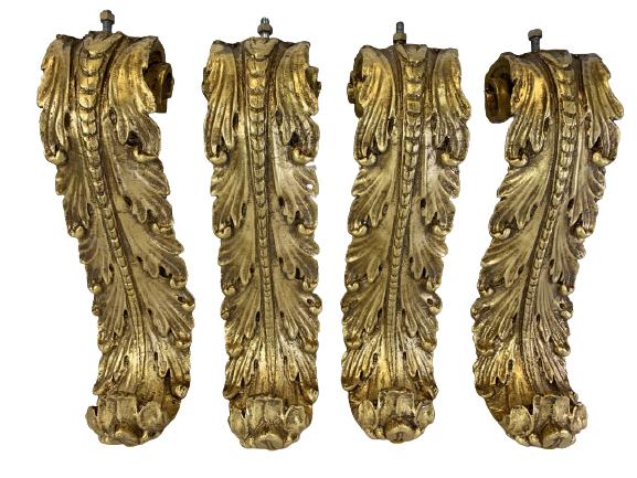 4 GOLD GILT ARCHITECTURAL ELEMENT / TABLE LEGS 17" (1 of 8)