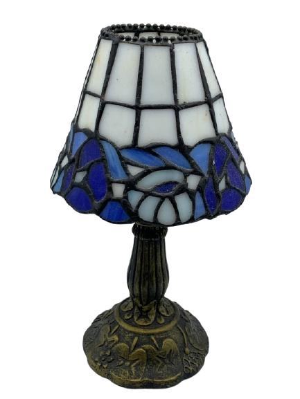 TIFFANY STYLE STAINED ART GLASS CANDLE HOLDER 9" (1 of 6)