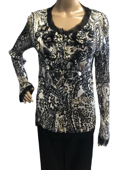 VINTAGE ALBERTO MAKALI CRINKLE BLOUSE SZ SMALL (1 of 3)