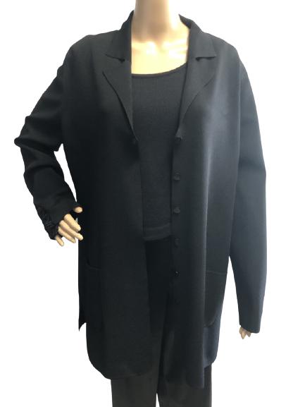 VINTAGE ESCADA BLACK SWEATER JACKET SZ 44 (1 of 6)