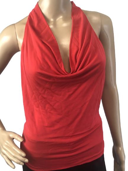 YIGAL AZROUEL RED HALTER TOP SIZE 2 (1 of 4)