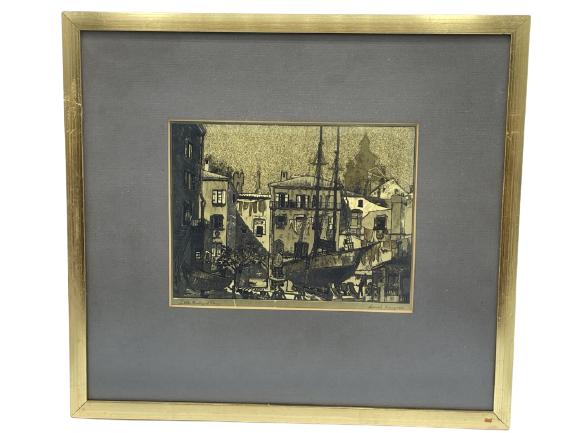 LIONEL BARRYMORE LITTLE BOAT YARD VENICE PRINT (1 of 4)