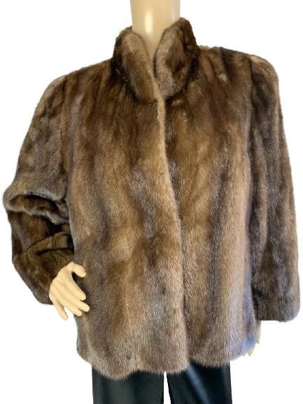 VTG LABELLE FURS DARK BROWN MINK JACKET SZ S (1 of 13)
