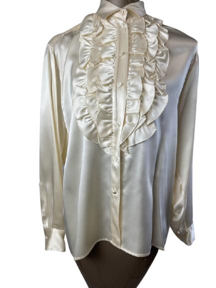 VTG RALPH LAUREN SILK RUFFLE LADIES BLOUSE SZ 6 (1 of 4)