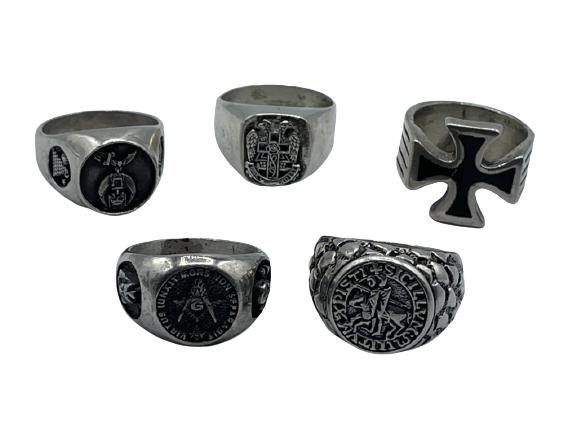 5 VTG MEN'S MASON RINGS (1 of 1)