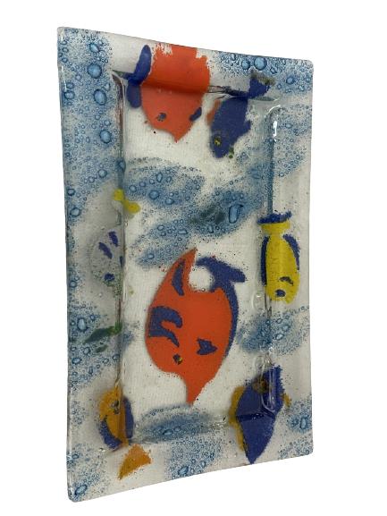 VTG ART GLASS FISH PLATE (1 of 3)