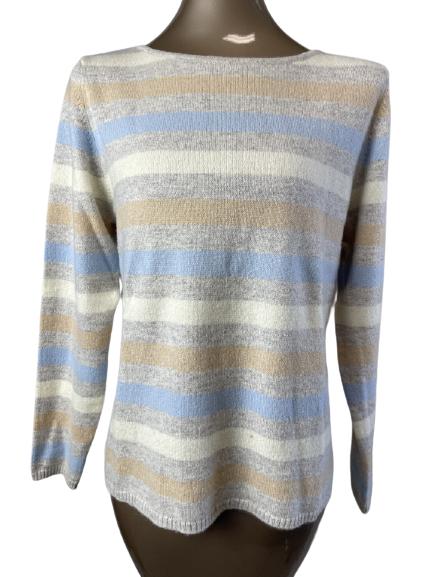 JAEGAR CASHMERE STRIPED SWEATER SZ L: JAEGAR CASHMERE STRIPED SWEATER SZ L