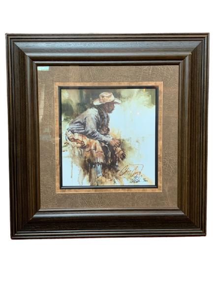 CHRIS OWEN WESTERN COWBOY SIGNED PRINT 29" (1 of 5)