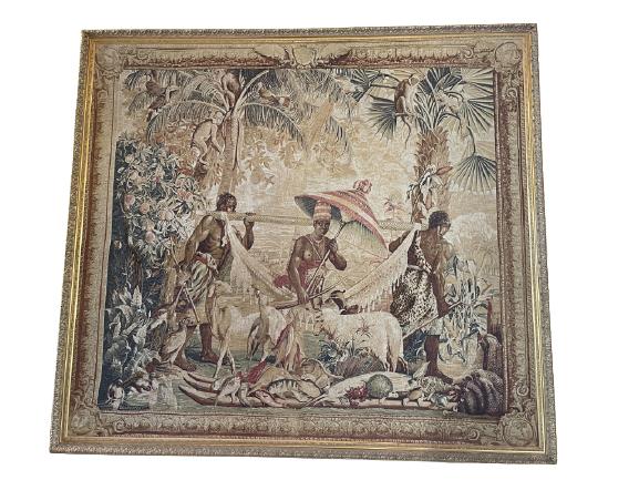 MAGNIFICENT VINTAGE WALL HANGING TAPESTRY 103" (1 of 5)
