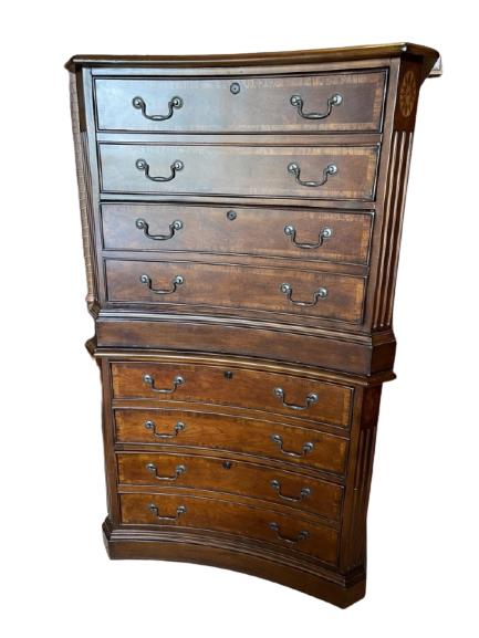 ELEGANT HIGH BOY WOOD FILING CABINET (1 of 3)