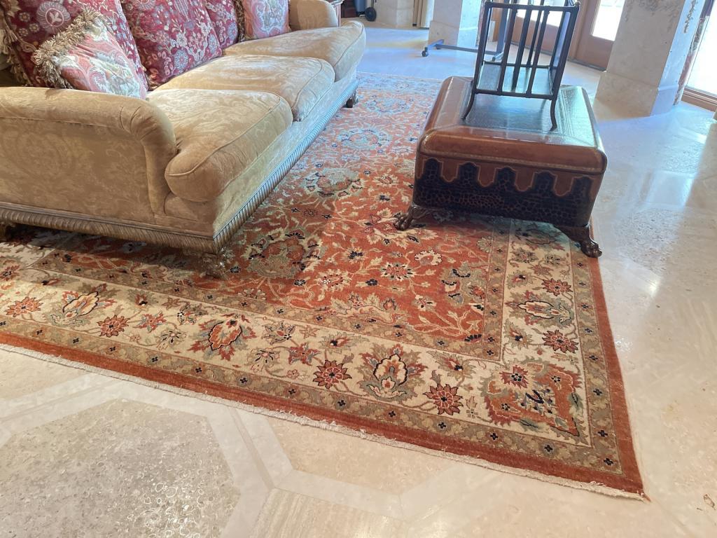 ORIENTAL ORANGE AND CREAM ORIENTAL RUG (1 of 3)
