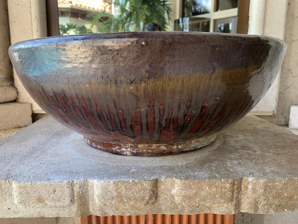 VTG MID CENTURY STYLE STUDIO CERAMIC BOWL 18.5" (1 of 3)