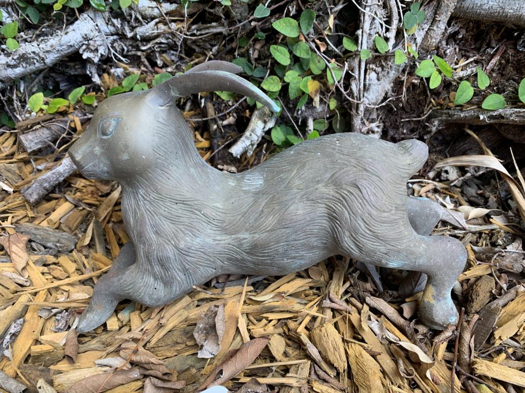 BRONZE RABBIT HARE SCULPTURE 10" (1 of 1)