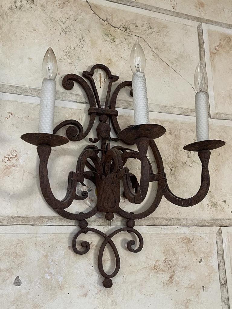 3 CANDLE IRON  WALL SCONCE    (6 OF 6) (1 of 1)