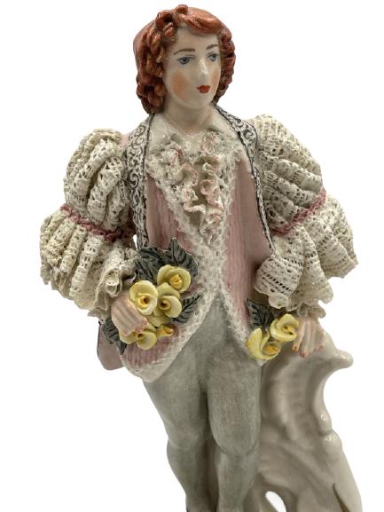 DRESDEN STYLE WOMAN FIGURINE 9 3/4" (1 of 4)
