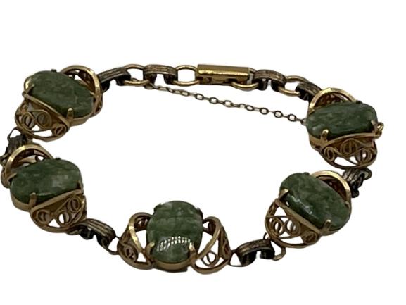 12 K GF VINTAGE JADE BRACELET (1 of 3)
