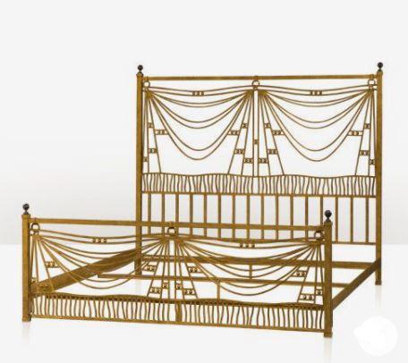 THEODORE ALEXANDER GILT WROUGHT IRON BED FRAME (1 of 1)