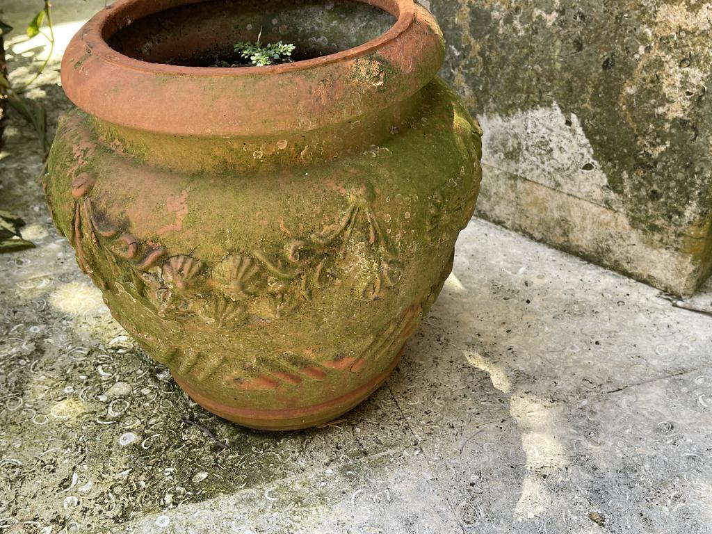 SEASHELL INSPIRED TERRACOTTA OUTDOOR PLANTER (1 of 2)