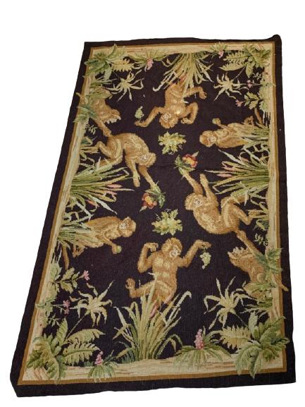 VINTAGE MONKEY AREA RUG CARPET 55 X 35" (1 of 3)