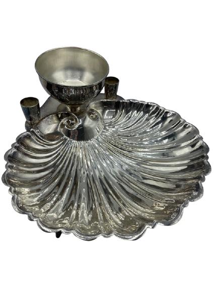 VINTAGE SILVERPLATE SHRIMP DISH (1 of 4)