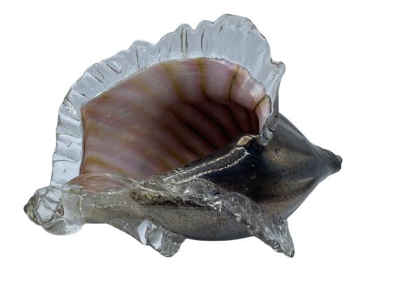 SIGNED MURANO INSPIRED ART GLASS SEA SHELL (1 of 3)