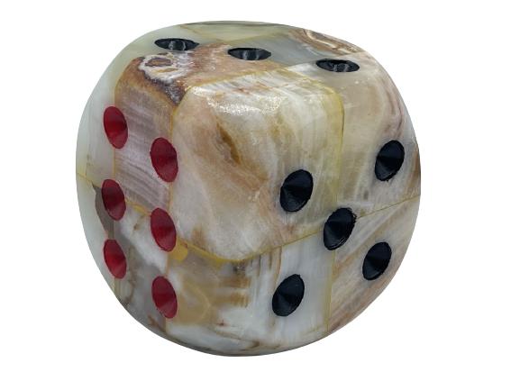 VINTAGE LARGE GRANITE MARBLED DICE 4" (1 of 4)