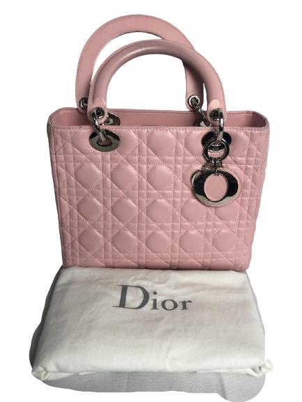 LADY DIOR PINK CALF LEATHER HANDBAG (1 of 5)