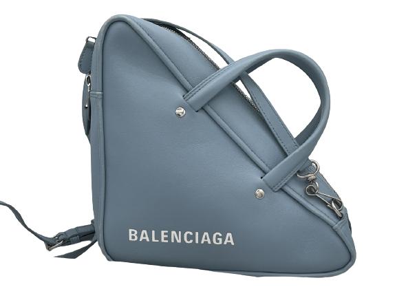 BALENCIAGA LIGHT BLUE LEATHER TRIANGLE DUFFLE (1 of 3)