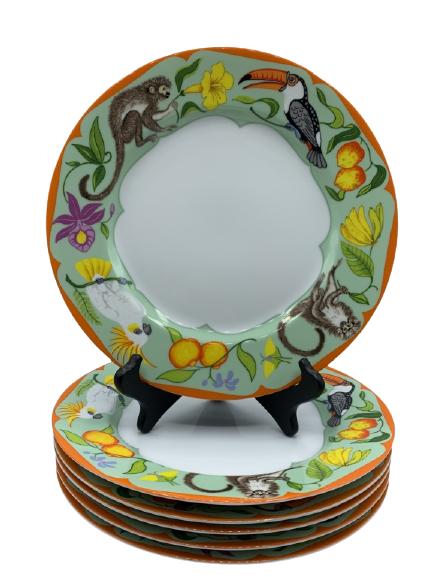 6 LYNN CHASE" MONKEY BUISNESS"  DINNER PLATES 11" (1 of 3)