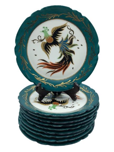 10 VINTAGE LIMOGES FRANCE "PHOENIX" PLATES 8" (1 of 4)